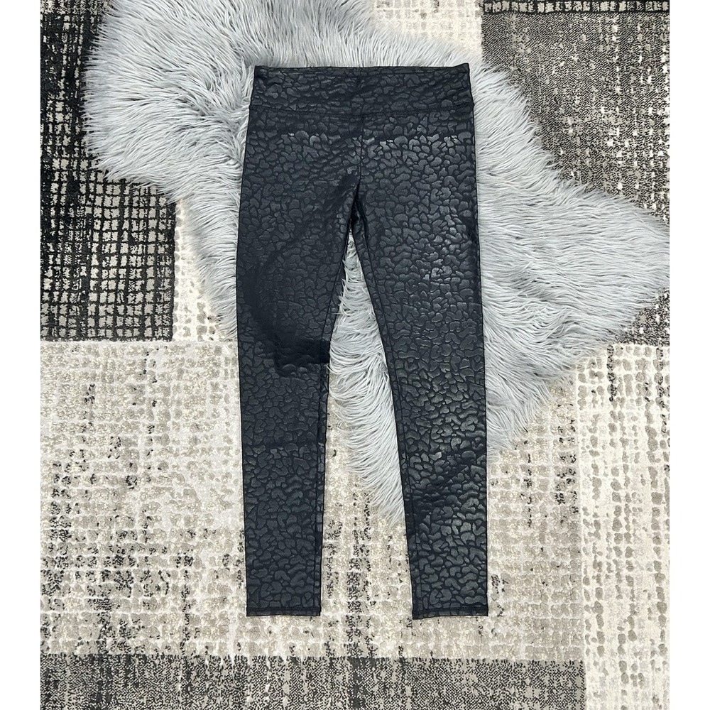 Threads For Thought Girls Black Faux Leather W/Leopard Print Size 14
